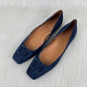 Women's Talbot Sutton Suede Buckle Flats Shoes Loafers Mules Sz 11M Blue
